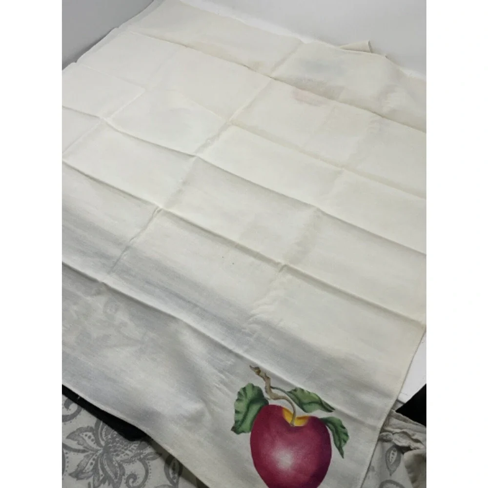 Vintage 1960 Towel Fruit Pear Apple Mid-Century Folk Art‎ Kitchen Homemaker